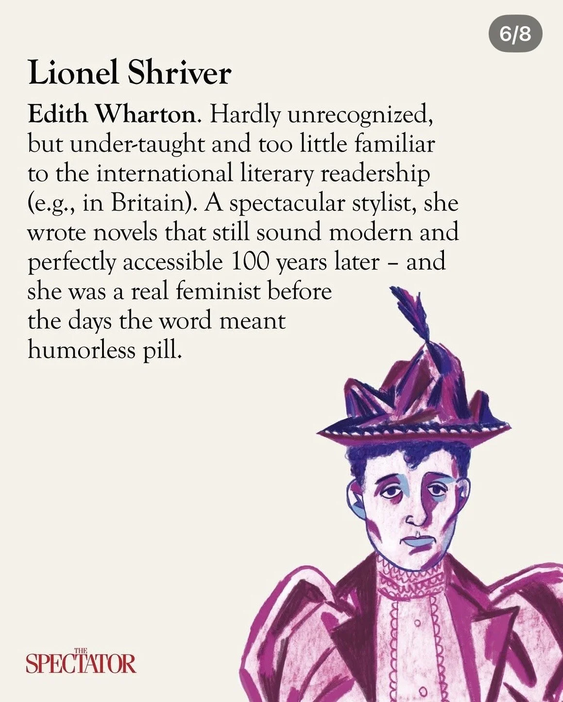 Spot Illustration Portrait of Edith Wharton