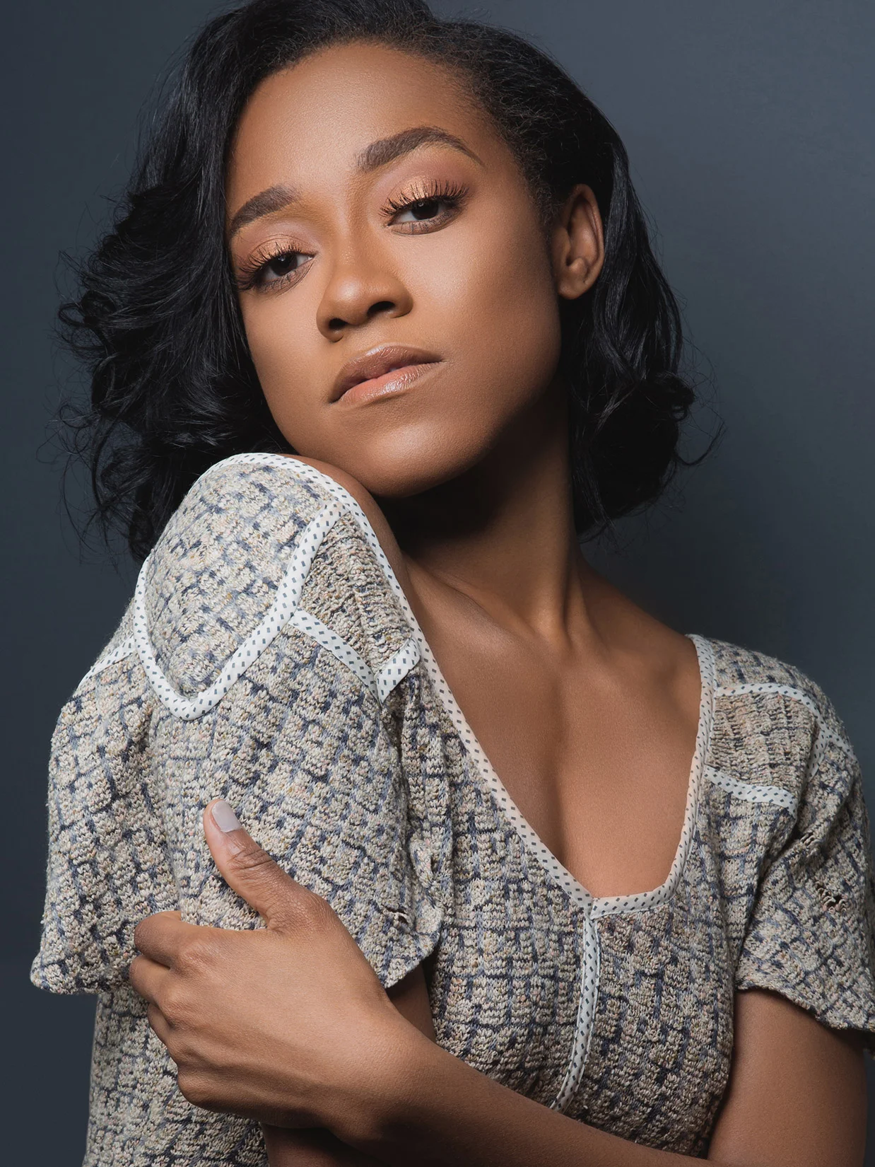 Jasmine D. Ellis portrait in her vintage dress