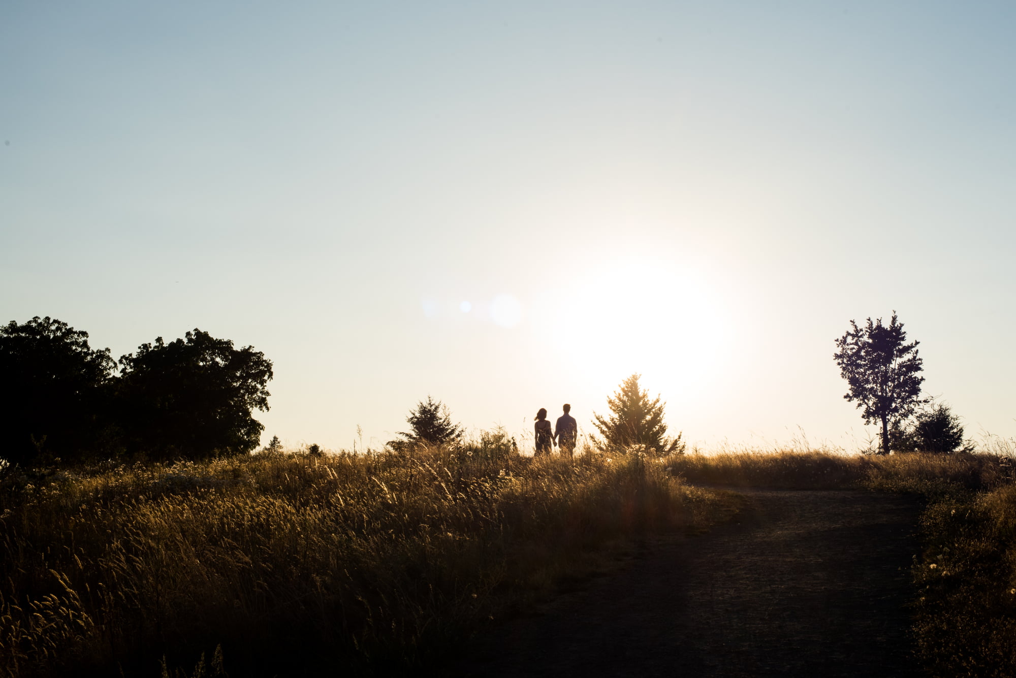 Silhouette of couple in Southeast Portland