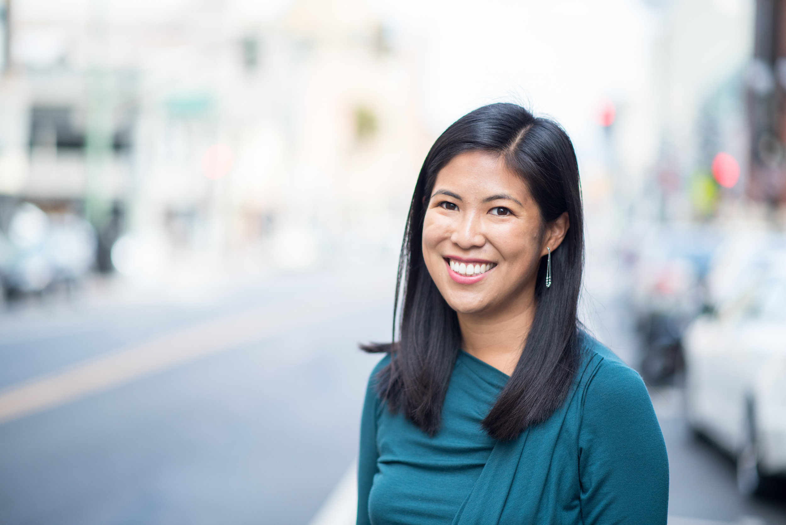 Headshot of woman in downtown Portland