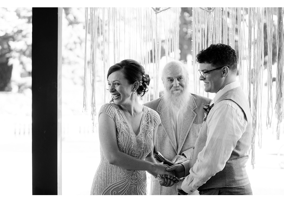 Candid of bride and groom during Portland wedding