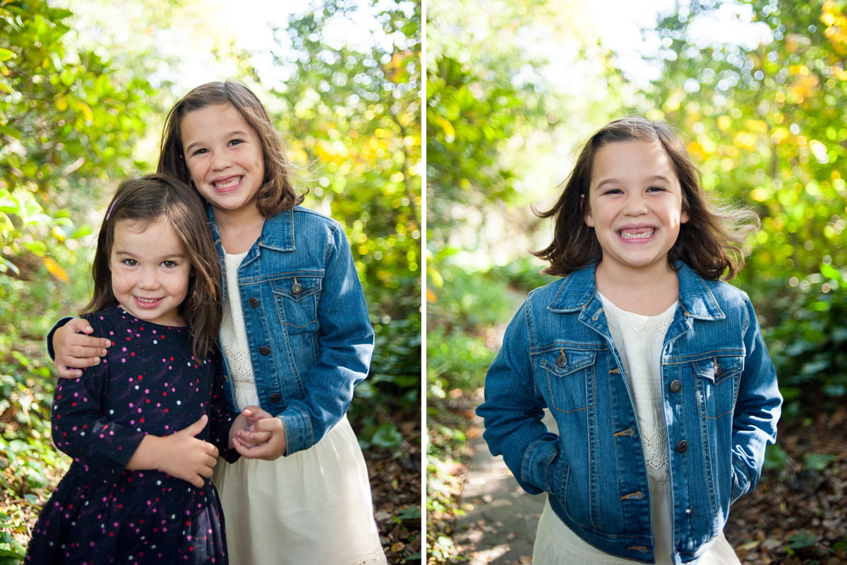 Side by side photos of kids at Crystal Springs in Portland