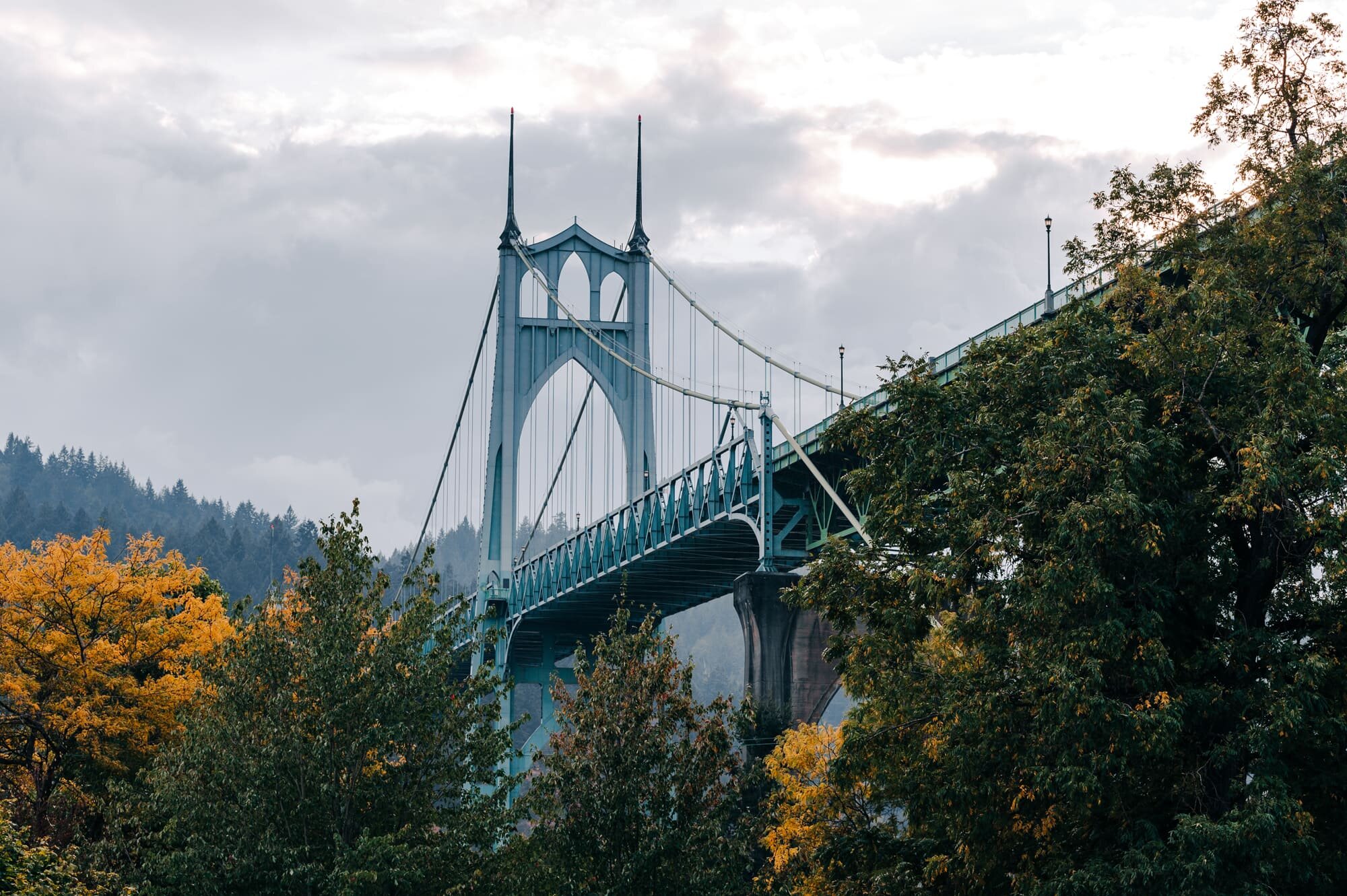 St. Johns Bridge with fall color