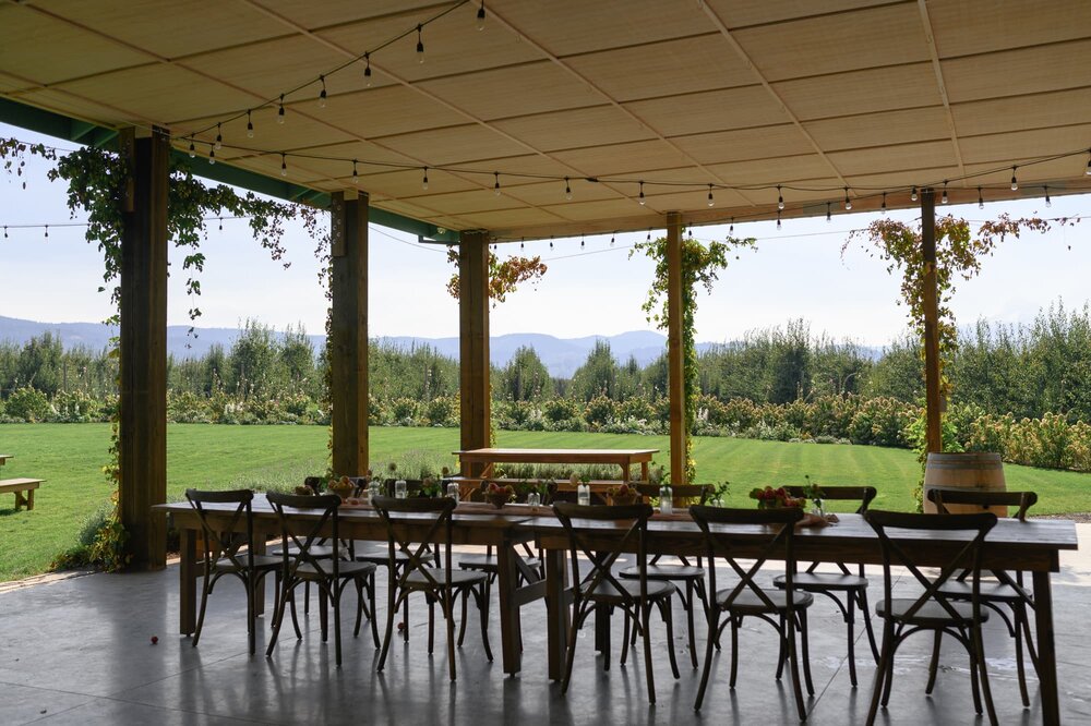 Reception site at The Orchard