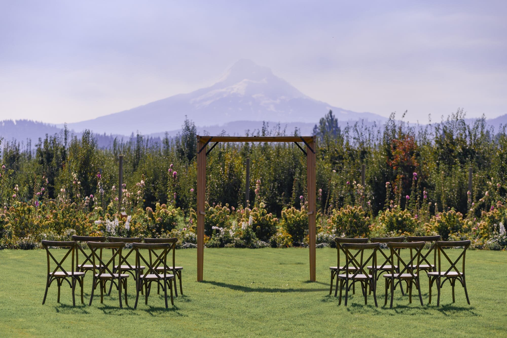 Ceremony site at The Orchard in Hood River