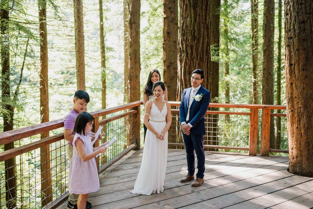 Wedding ceremony on Redwood Deck