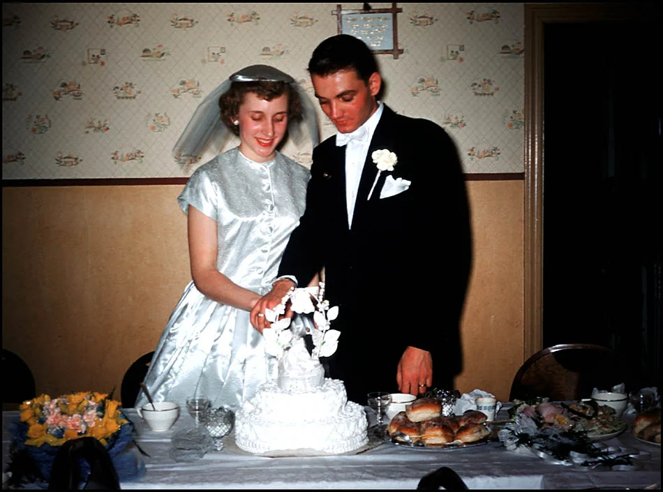 Scanned 2004 Garry, Joan Wedding Cake 1955.jpg