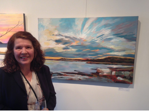 (me with my painting "Nearer to Heaven" hanging at Visual Voice Fine Art)