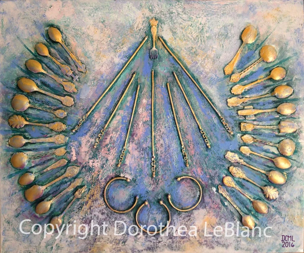 Bird of Paradise Upcycled Heirloom Art Piece