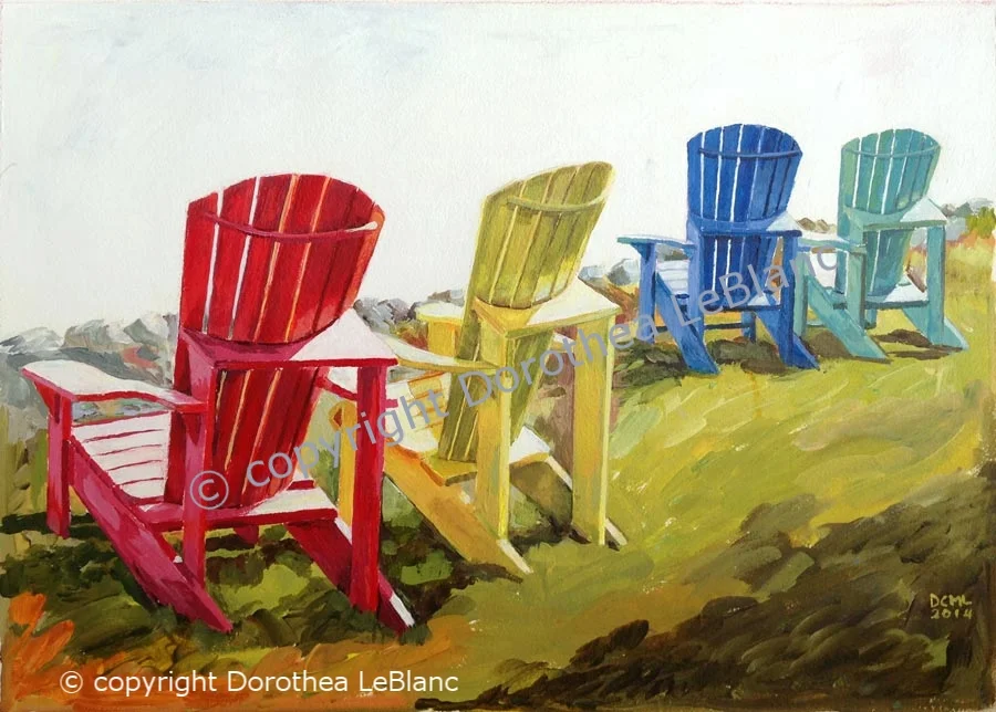 Coloured Chairs at Heather Beach, NS
