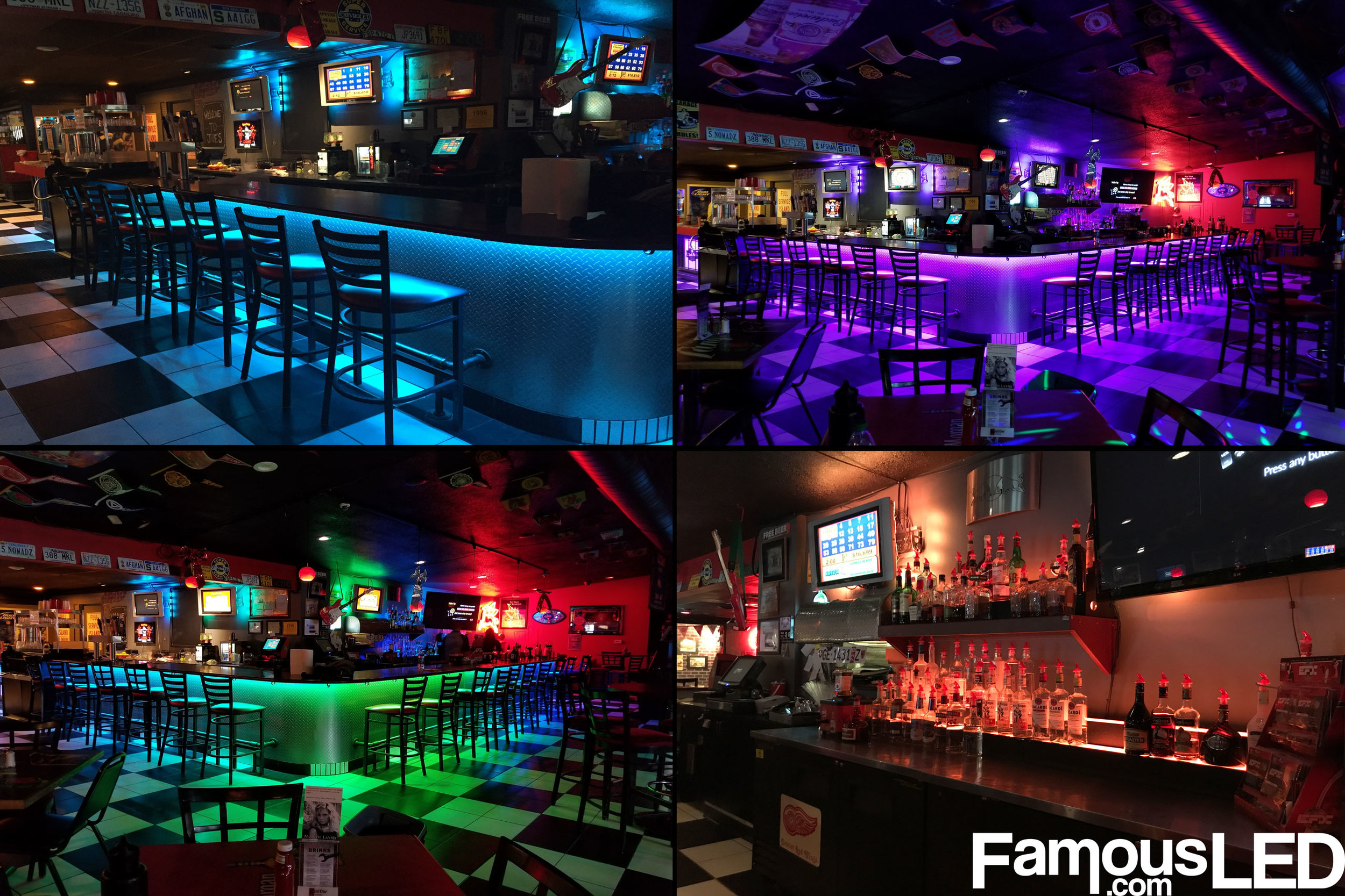 WS2811 RGB LED strip used for colorful bar, nightclub, and entertainment room accent lighting