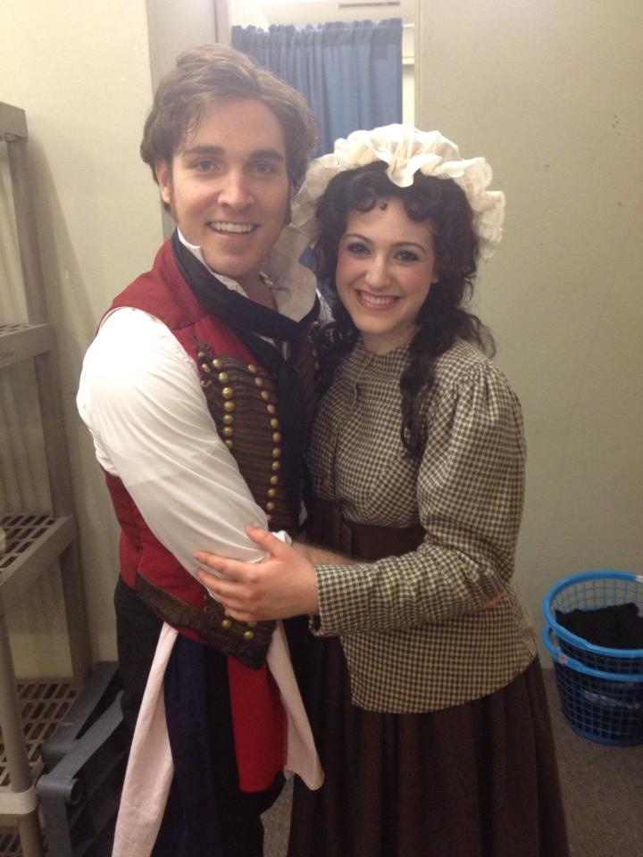  Michaela with Broadway's Tyler Hanes (Enjolras) in  Les Miserables &nbsp;at Maine State Music Theatre 