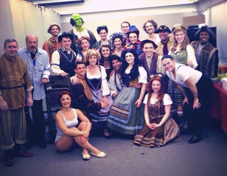  Michaela with the cast of  Young Frankenstein  in the green room at MSMT for a #SIP 