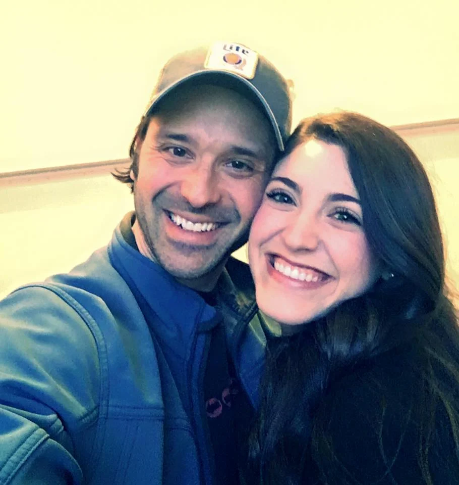 Michaela with friend Jeremiah James, after a backstage tour of The Robber Bridegroom at the Roundabout Theatre Company, where Jeremiah was the standby for Steven Pasquale