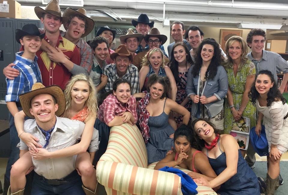  Michaela with the cast of  Footloose  in the green room of the Fulton Opera House Theatre for a #SIP 