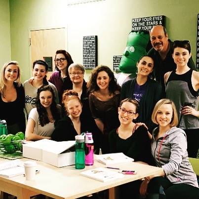  The gals of  Young Frankenstein,  plus Broadway's David Girolmo, on a "10" in the green room at MSMT 