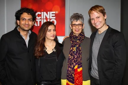 Gutiérrez with jury members Frida Torresblanco, Paula Heredia, Ryan Harrington.