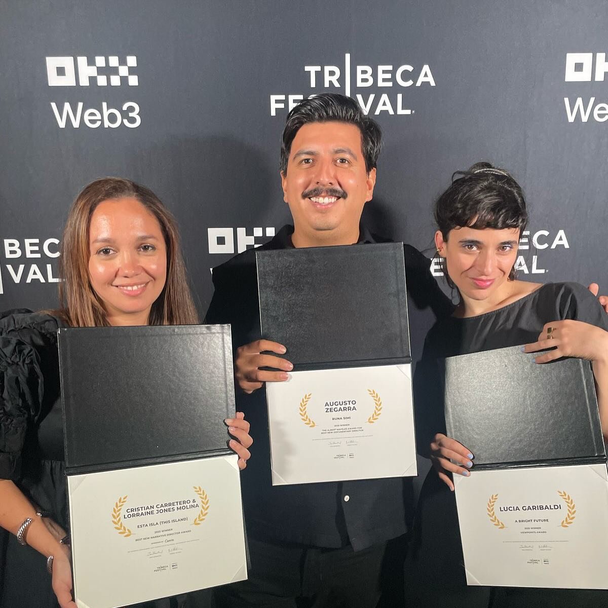 The Tropical Multiverse! Filmmakers Lorraine Jones (ESTA ISLA, co-director Cristian Carretero), Augusto Zegarra (RUNA SIMI), and Luc&iacute;a Garibaldi (A BRIGHT FUTURE) were awarded this afternoon at Tribeca Festival.

ESTA ISLA (THIS ISLAND) by Lor