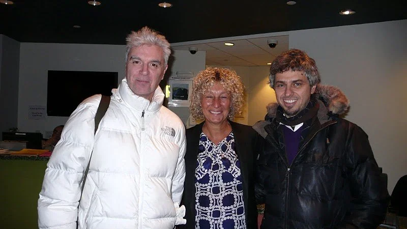 Cinema Tropical at 25:
Music + Film Series &mdash; Janeiro In New York

Musicians David Byrne and Mauro Refosco of Forr&oacute; in the Dark with Mary Jane Marcasiano of Cinema Tropical at a screening of SIMONAL - NO ONE KNOWS HOW TOUGH IT WAS by Clau