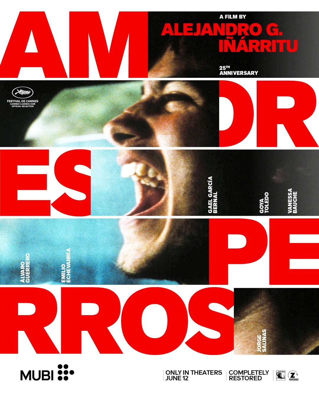 "One of the most important movies of the 21st century."
 &mdash;The Hollywood Reporter

"More alive than ever."
&mdash;Vogue

25 years after its explosive debut, AMORES PERROS returns to U.S. theaters.

The landmark first feature 