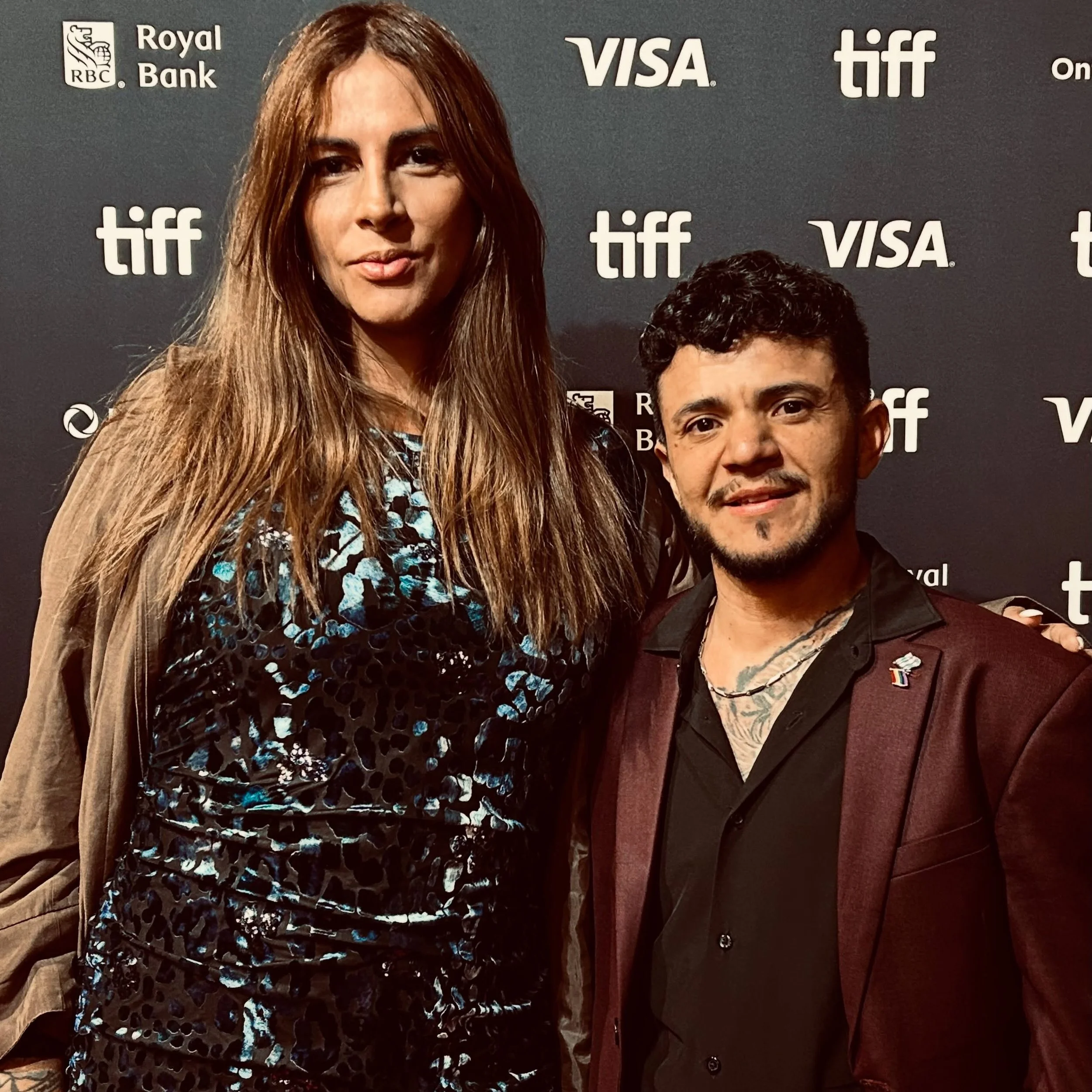 Lola V&aacute;squez and Oustin de Le&oacute;n, protagonists of Joaqu&iacute;n Ruano&rsquo;s NOSOTROS and Sharon Kleinberg&rsquo;s I AM MARIO / SOY MARIO, respectively, at the Toronto International Film Festival. 🏳️&zwj;⚧️
.
.
.
#TIFF26 #Nosotros #IA