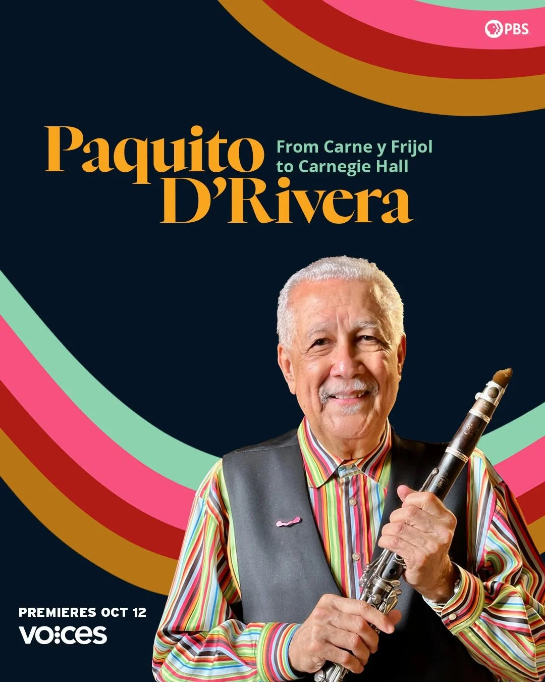 Broadcast premiere of the documentary feature PAQUITO D'RIVERA: FROM CARNE Y FRIJOL TO CARNEGIE HALL by Juan Mandelbaum. Monday, October 12 on PBS. Check local listings.

Through music and memories, celebrate the life and legacy of jazz legend Paquit
