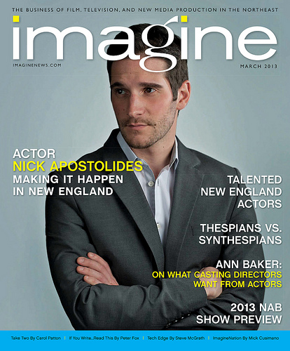 Nick featured on the front cover of New England's Imagine Magazine, photo shot by Erica Derrickson