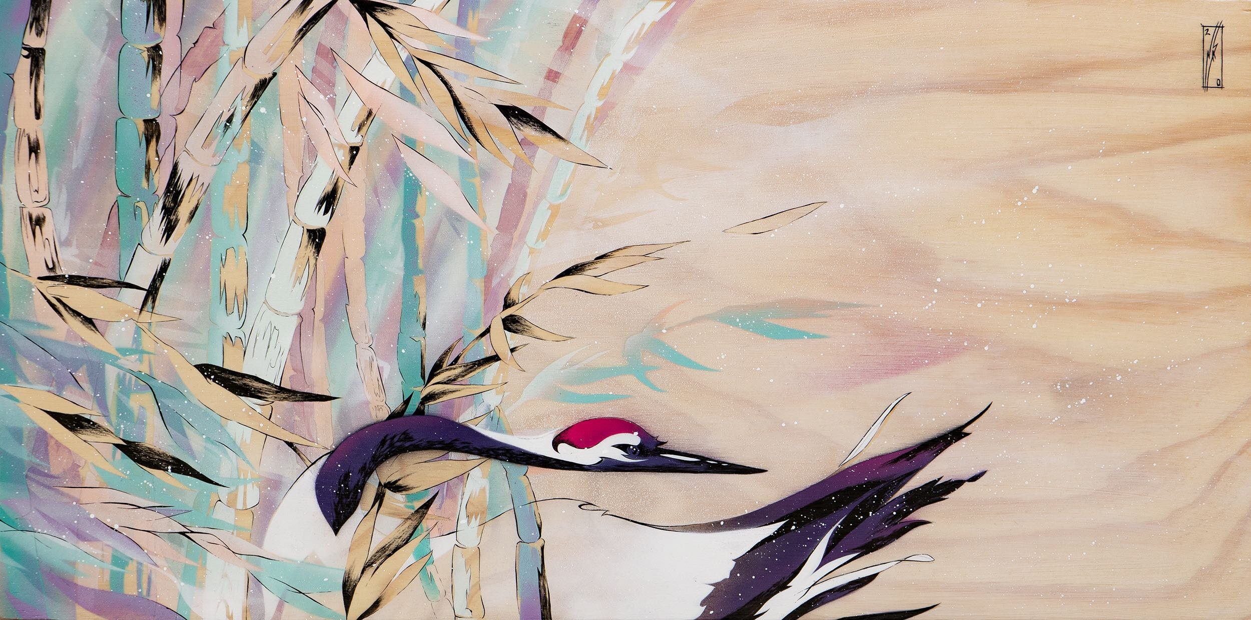 bamboo and white crowned crane-nas.jpg