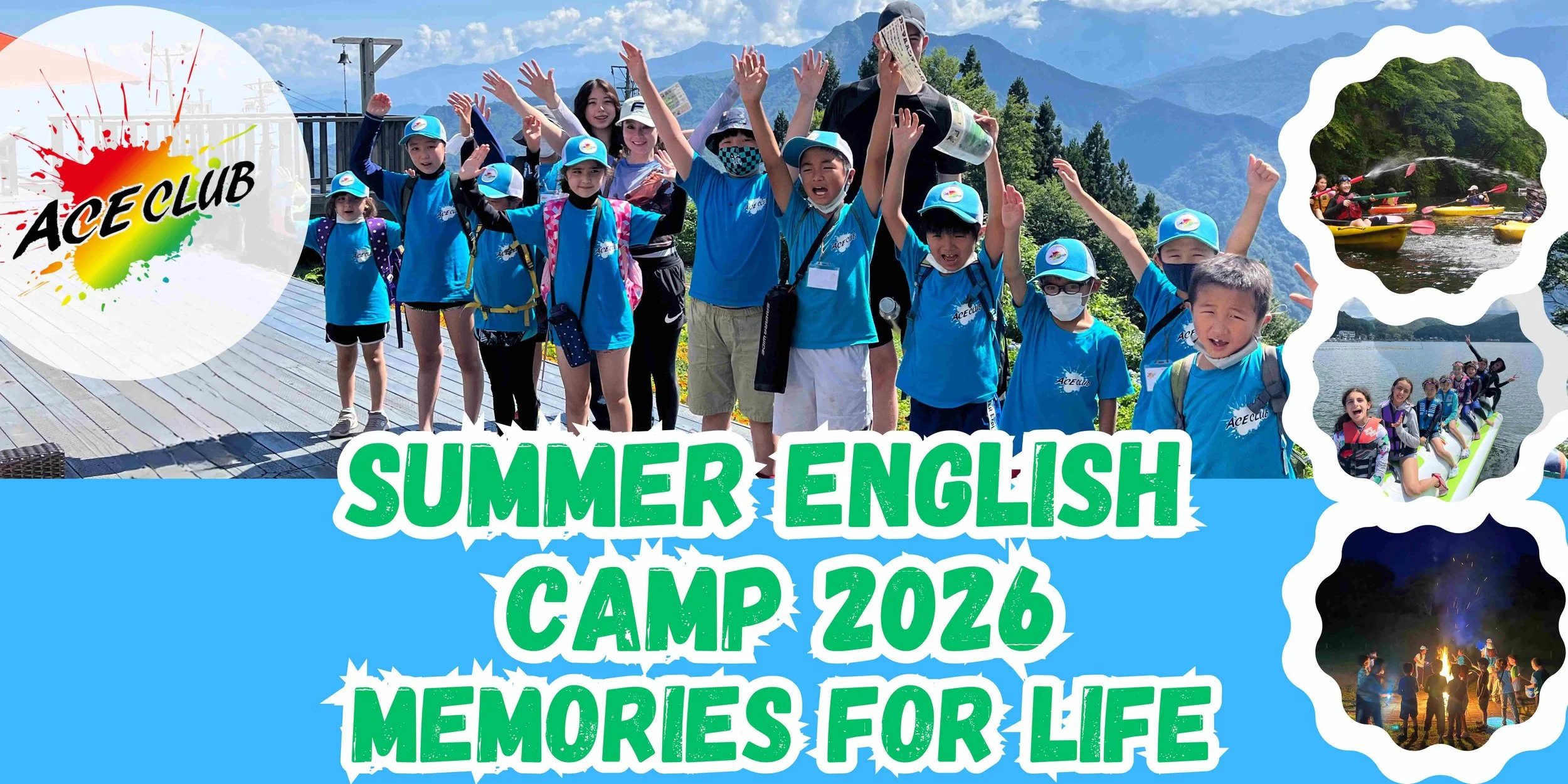 Kids hiking to the top of a mountain at Summer Camp