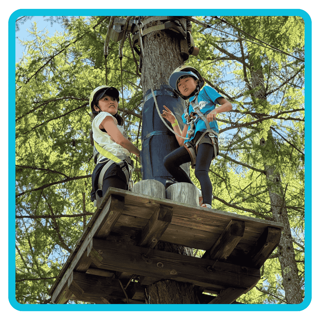 Family exploring Summer Camp in Nature