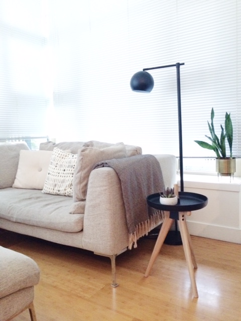 Menu - Flip Table, Couch - Scan Design, Lamp - Target (and we still need a rug!) 
