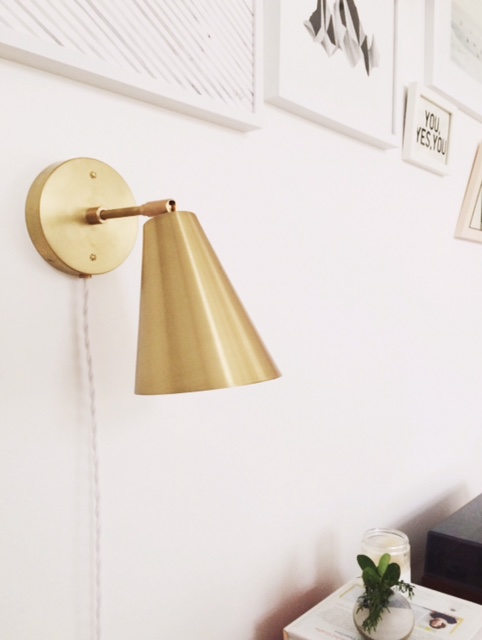 The sconce is wall-mounted but plug-in so easy to move around the home.