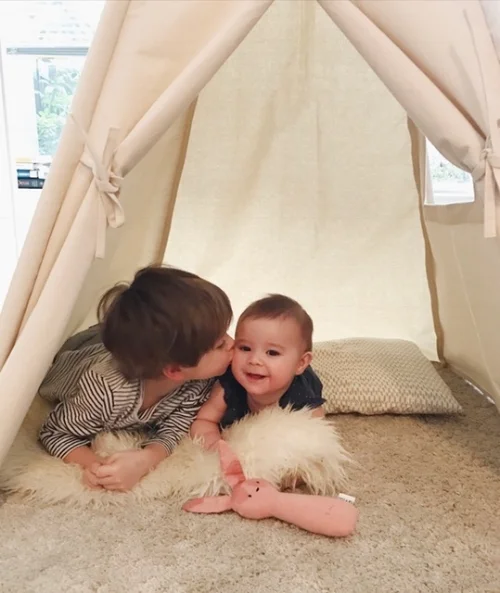 this moment...my heart. In the teepee with Mae's T uk and Milo Bunny