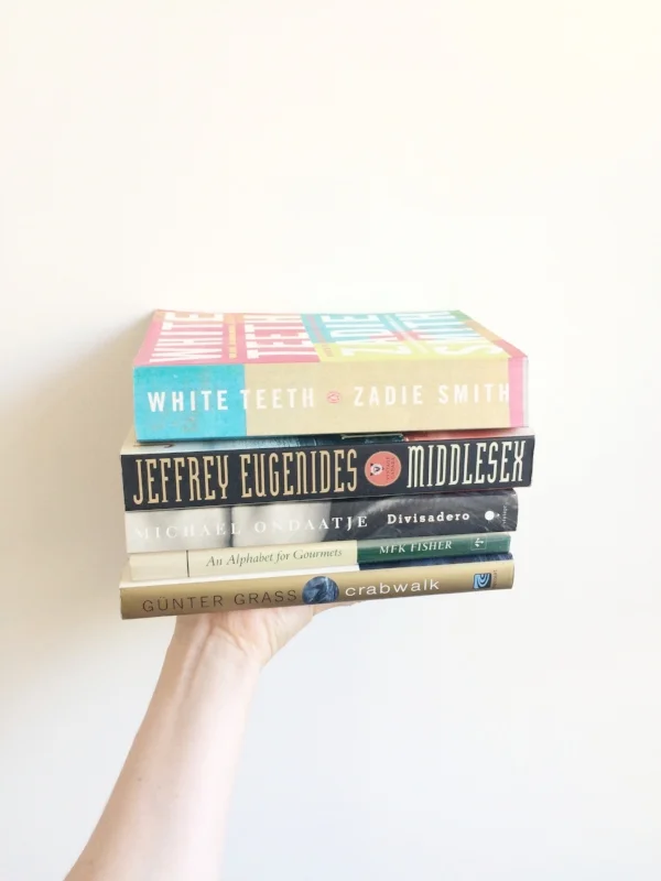 a stack of wonderful books off to a better home.