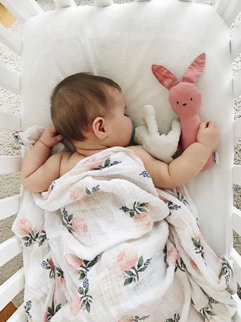Mae at 7 months in the Bloom Alma with her Tuk and Milo bunny.(This post includes some affiliate links where we may receive a small commission if you purchase directly through those links. Thank you for supporting this space.)