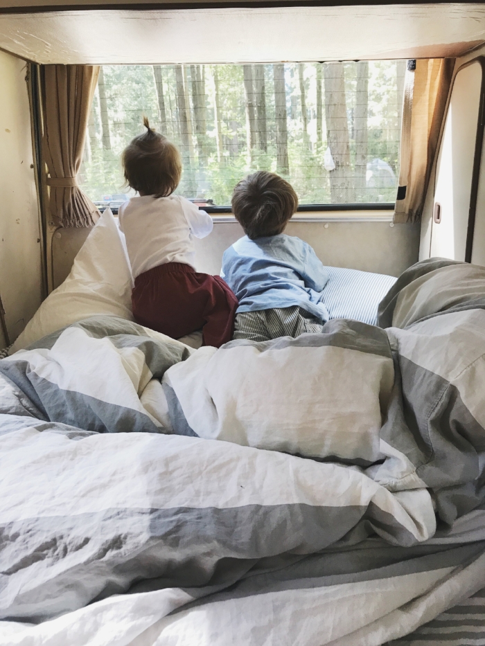 If you have been reading for a while you might recognize this bedding as our old bedding in our home. Camping regularly is a great way to repurpose homewares that are too worn for your home and give them a second life camping.