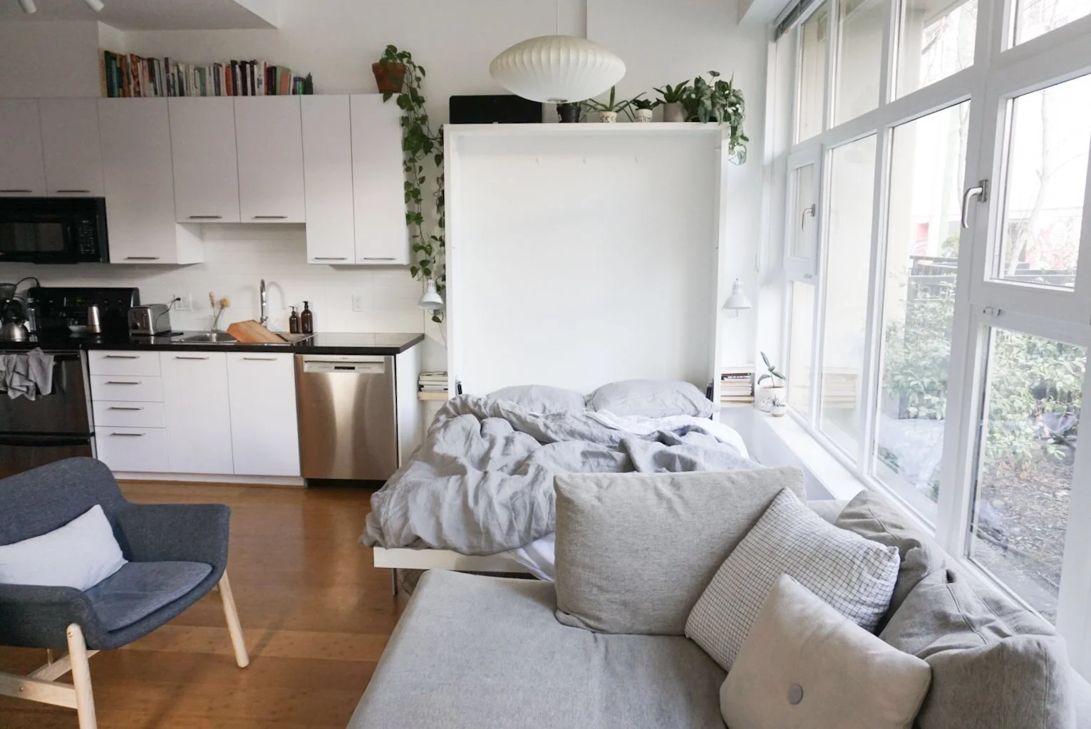 Instead of a picture of 22 year old pouting me I thought I would share a wider angle of our main living area.
