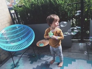 Tiny Urban Patio and a Toddler
