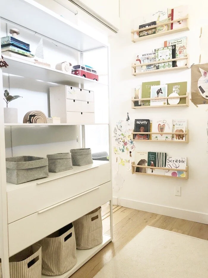 Too Many Shelves in a Small Space: Kids' Room Update — 600sqftandababy