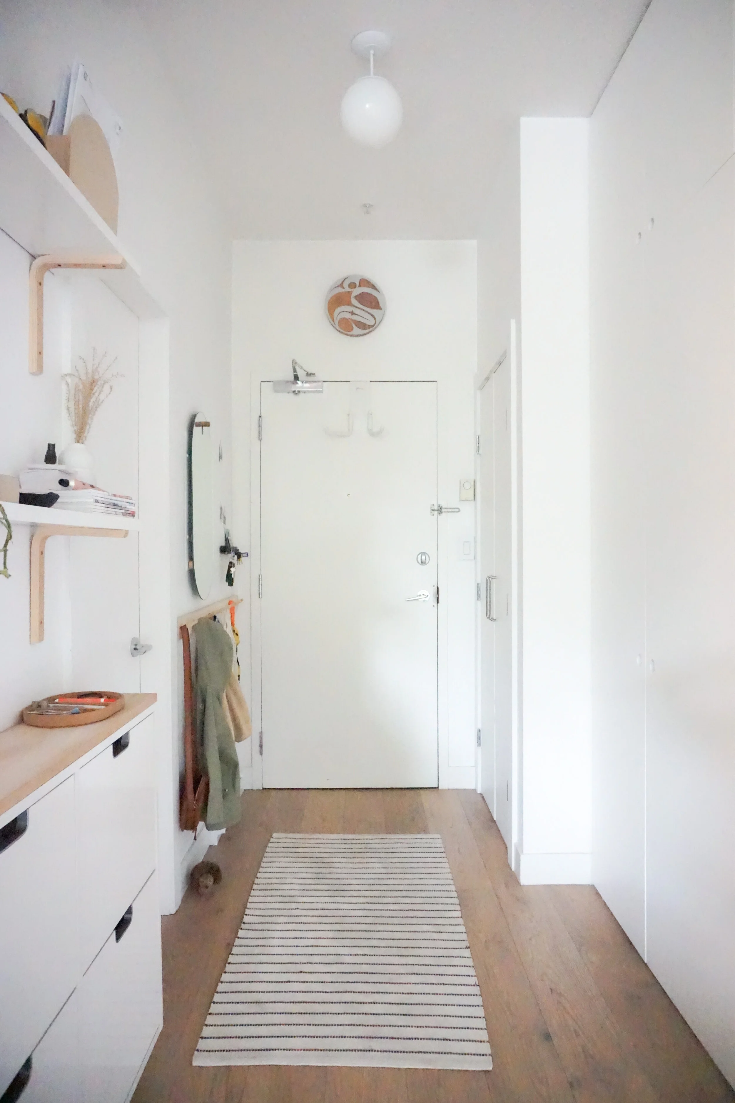 ikea stall shoe cabinet wall mount on Small Entryway Lessons Learned 600sqftandababy