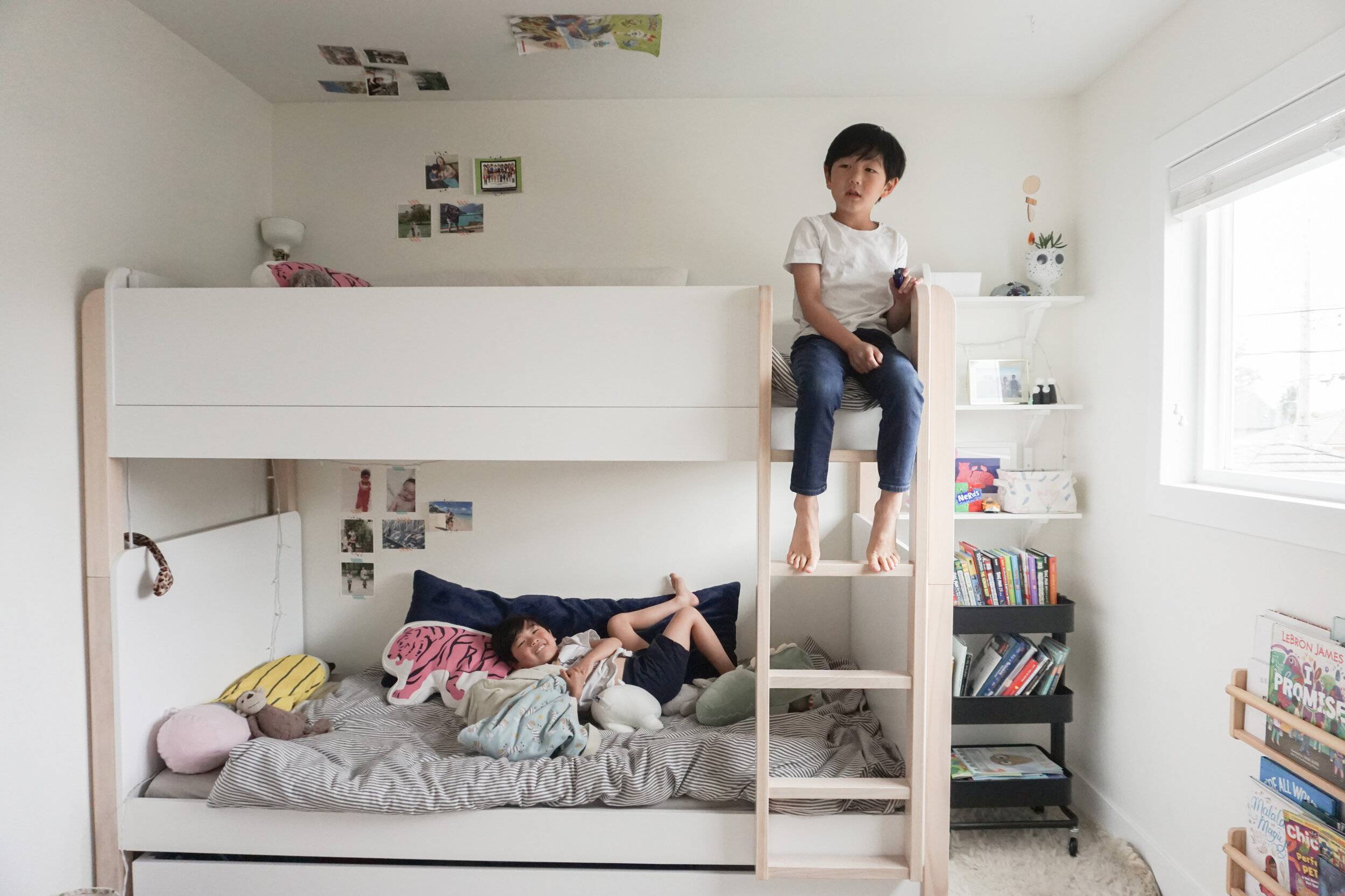 Kids Bedroom with super cute bunk bed (Babyletto TipToe).