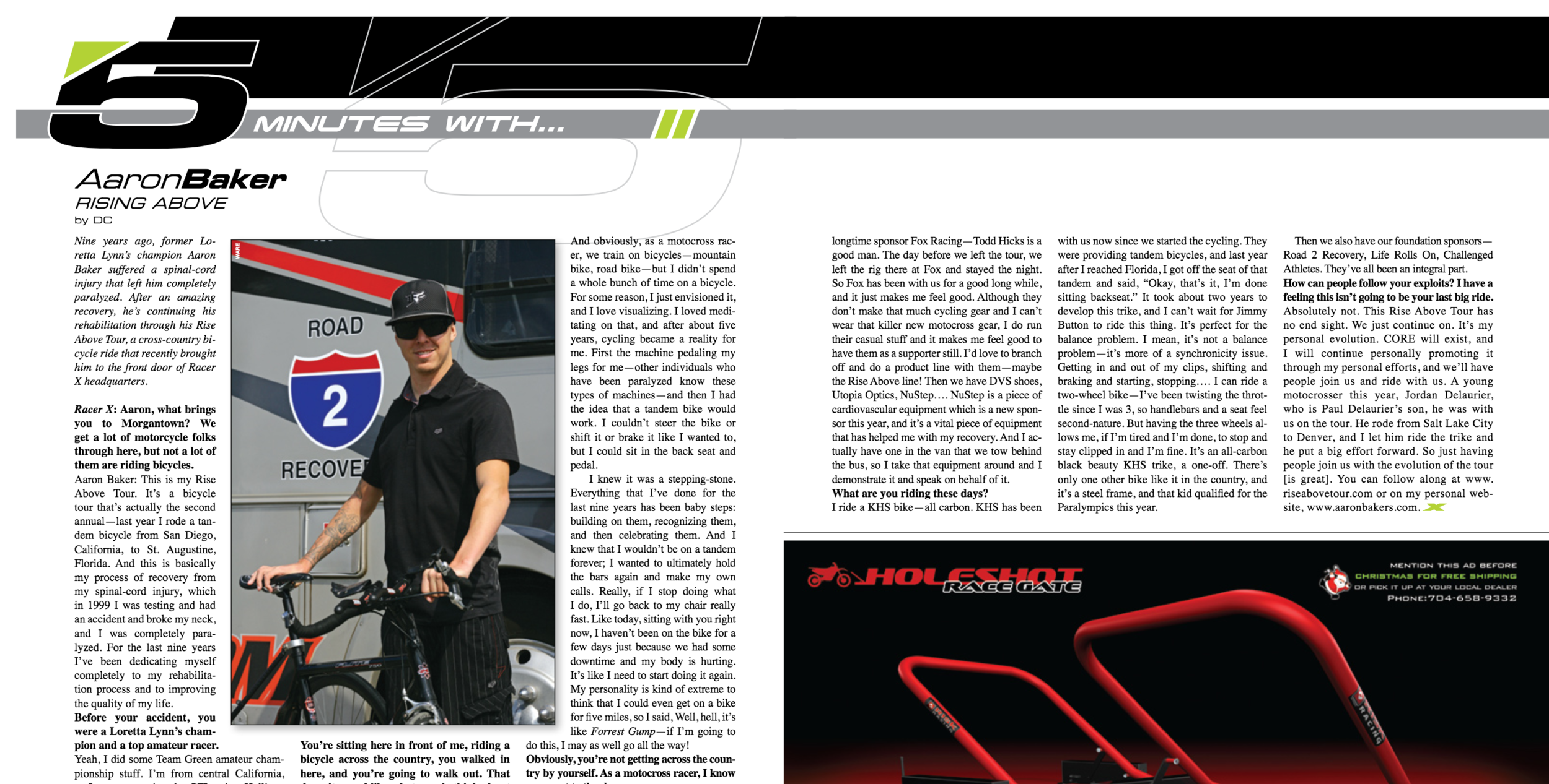 Racer X Illustrated - 5 Minutes With Aaron Baker
