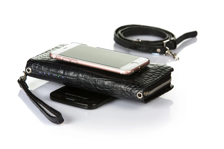 wireless phone charging purse