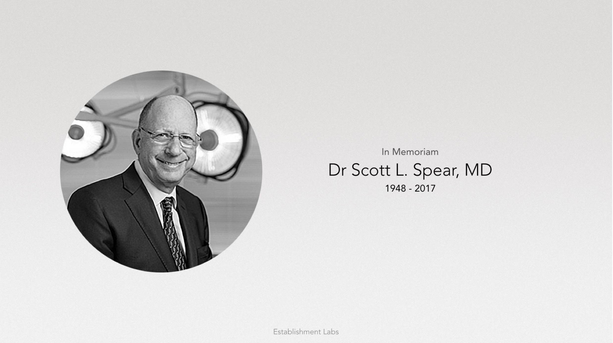 In Memoriam - Dr Scott Spear