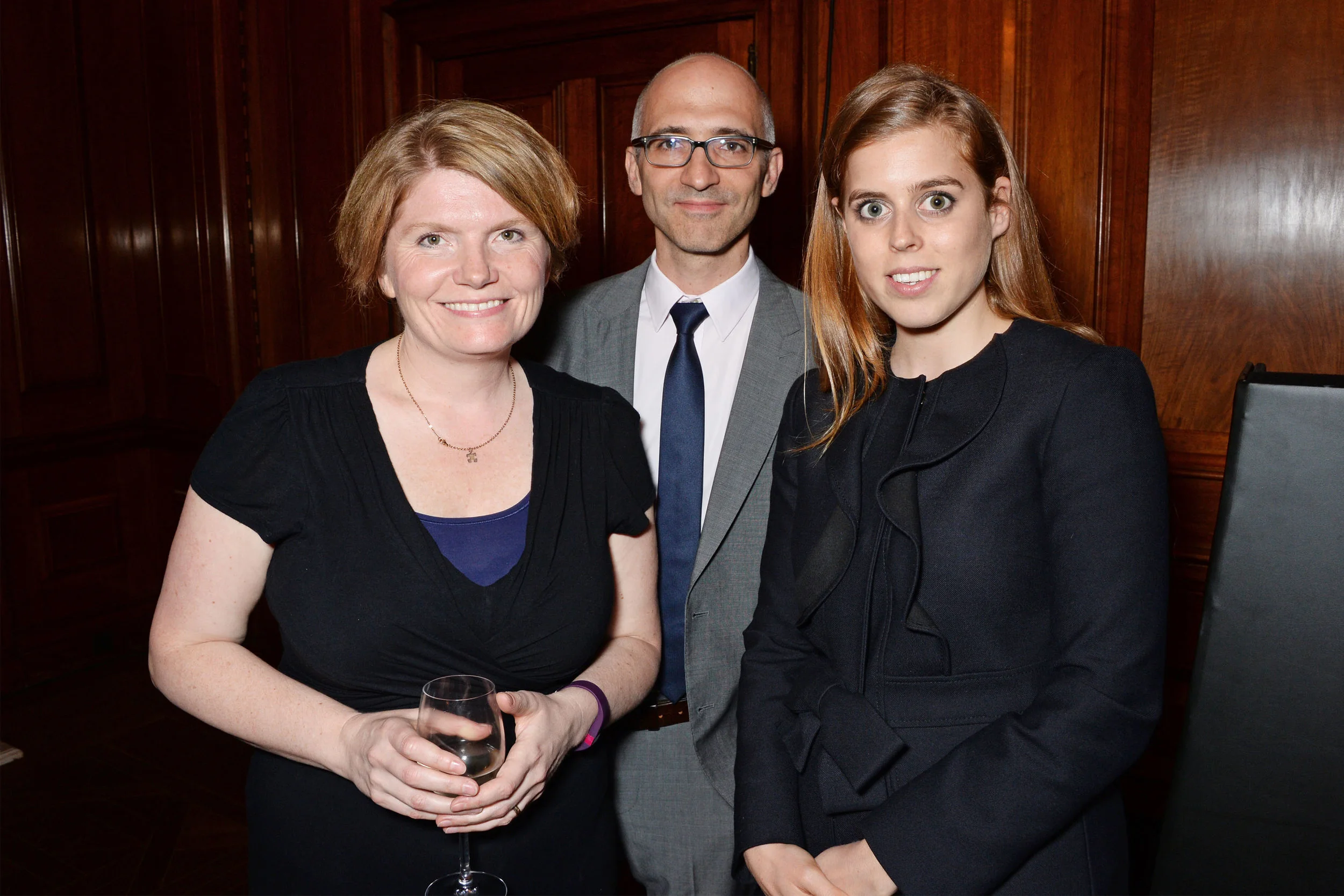 Cathy Rentzenbrink, author and judge of the 2017 Oscar's Book Prize, together with fellow judge Dan Mucha, director of books at Amazon, and also Oscar's Book Prize patron HRH Princess Beatrice. (Photo: Dave Benett)