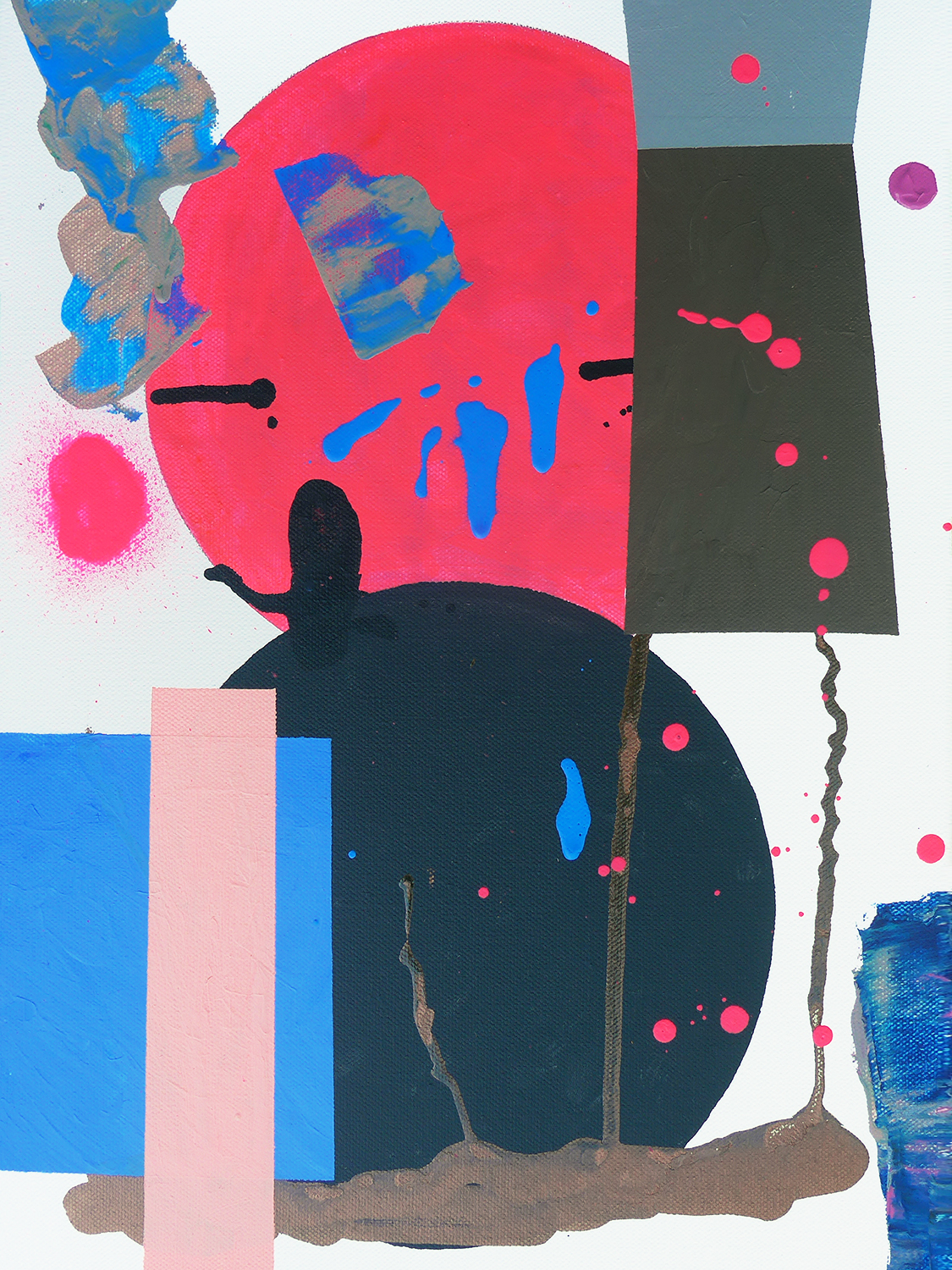 BALANCING ACT, 2015, mixed media on canvas, 30.4x40.6