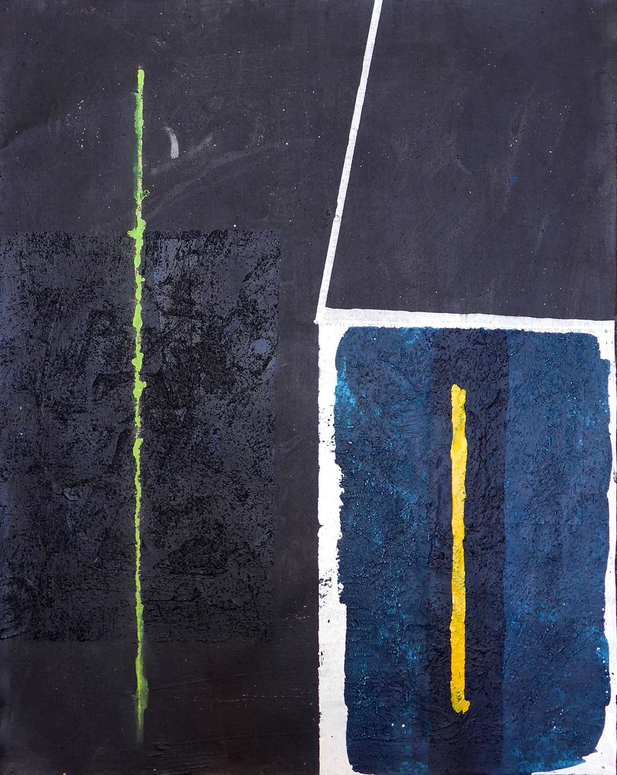 BLACK PAINTING 6, sand, oil and acrylic on canvas, 81x64.5cm