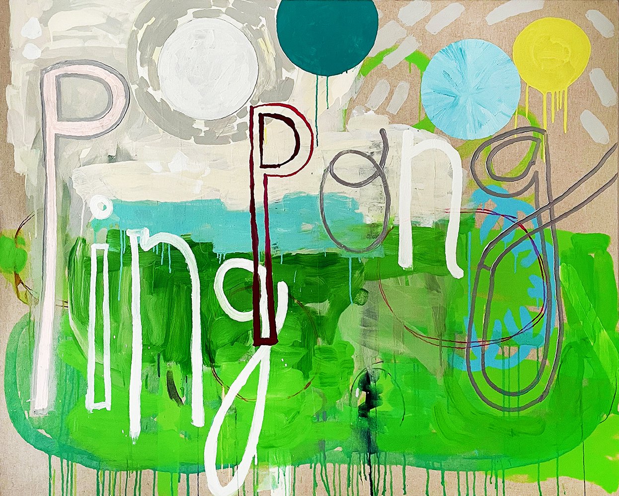 PING PONG, 2021, mixed media on canvas, 162x130cm,  private collection