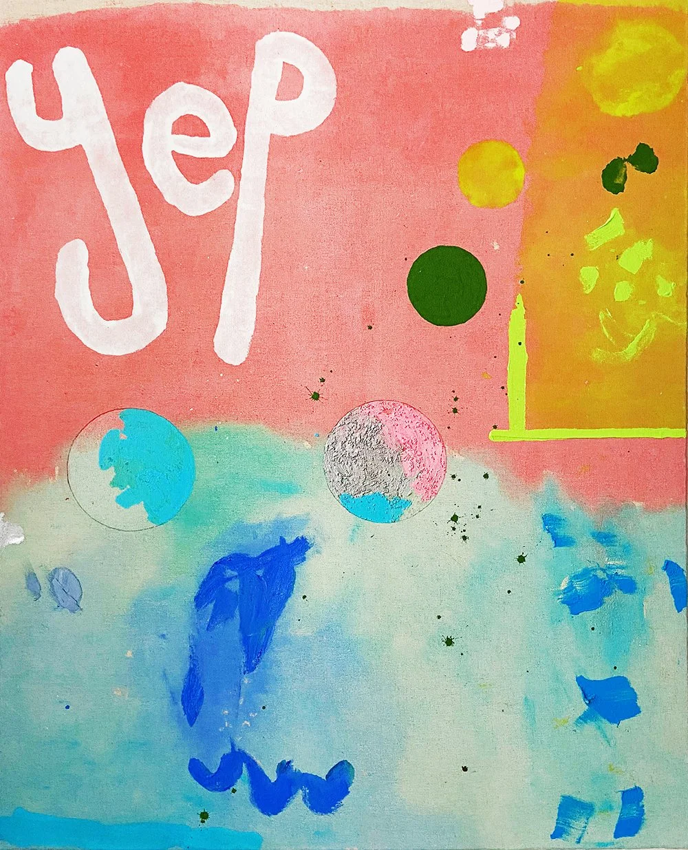 YEP, 2020, mixed media on linen, 100x81cm