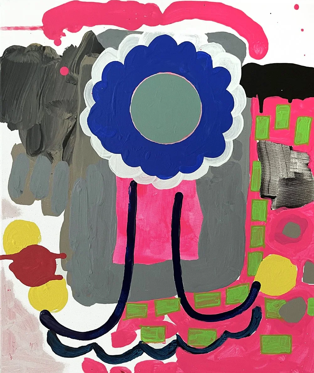 BLUE FLOWER, 2022, mixed media on canvas, 55x46cm